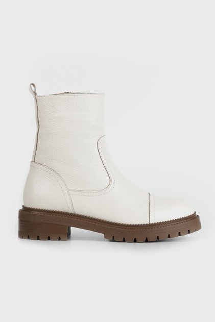 Women's Beige Genuine Leather Size 34-35-41 Boots & Booties