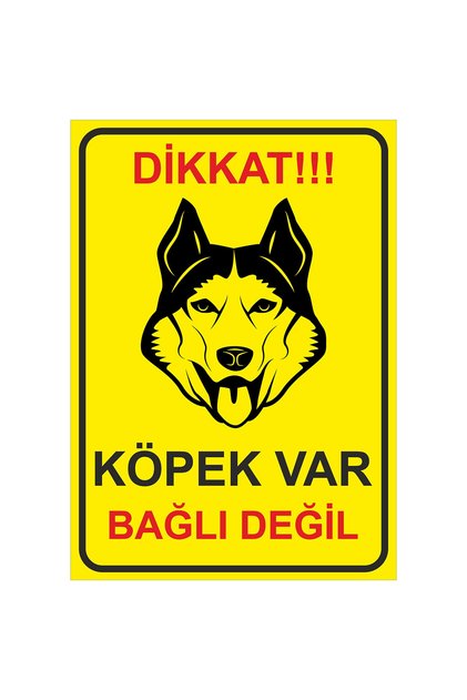 Warning Sign - Caution Dog Present Not Tied