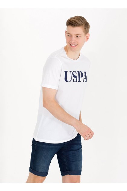 Crew Neck White Men's T-shirt Geartıy023