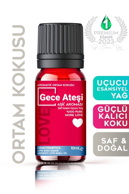 Cem Gece Ateşi Saf Esansiyel Uçucu Yağ Buhurdanlık Yağı Difüzör Esansı Aromaterapi Ortam Koku 10 ml