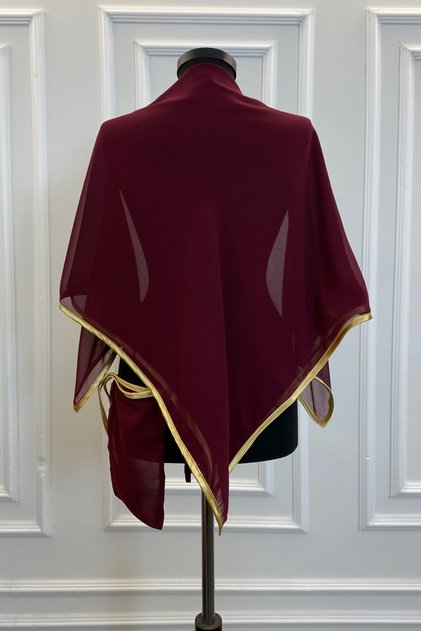 Burgundy Chiffon Luxury Groom Shoulder Cover Shawl, Groomsmen Soldier Cover, Simple Model