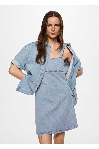MANGO Lyocell Denim Dress- Trendyol