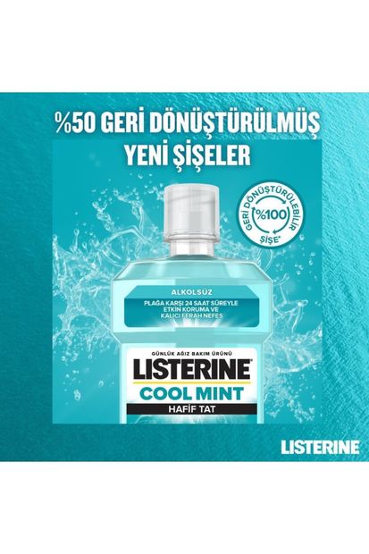 Listerine Cool Mint Hafif Tat Alkolsüz Ağız Bakım Suyu 500ml X 2 - 6