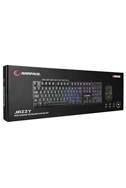 Rampage Km- 9858 Jazzy Siyah Rainbow Backlight Makro Tuşlu Gaming