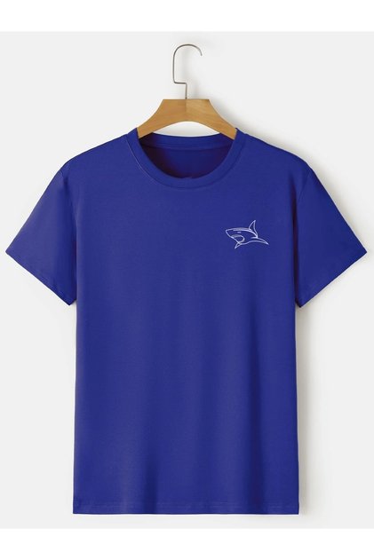Tricou unisex cu imprimeu Minimal Shark