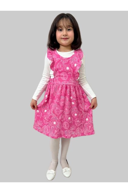 Girl's Gilet/Body Floral Patterned Dress/body Gilet Double Suit