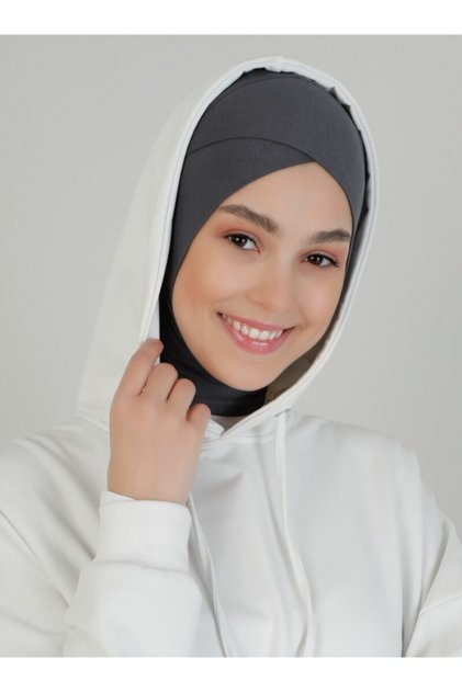 Ready-Made Bonnet - Half Neck Collar (Crossed) - Dark Gray - (St293), (Id 7829327)