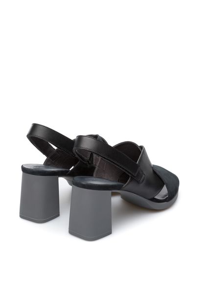 CAMPER Hakiki Deri Sıyah Kadın Kara Sandal Sandalet - 4