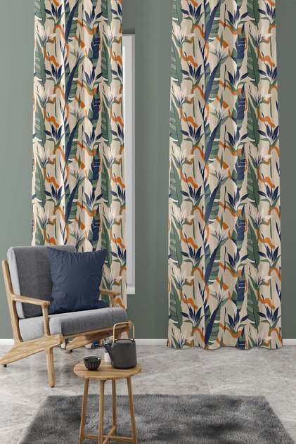 Decorative Background Curtain with Drawstring and Extra Foam, Single Wing 140*280 cm - Blossom
