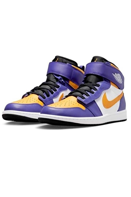 Nike Air Jordan 1 Hi Flyease Lakers Erkek Sneaker Cq3835-517