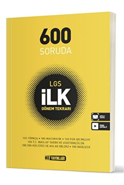 Hız Yayınları 2025-2026 8. Sınıf LGS 9 600 Soruda LGS İlk Dönem