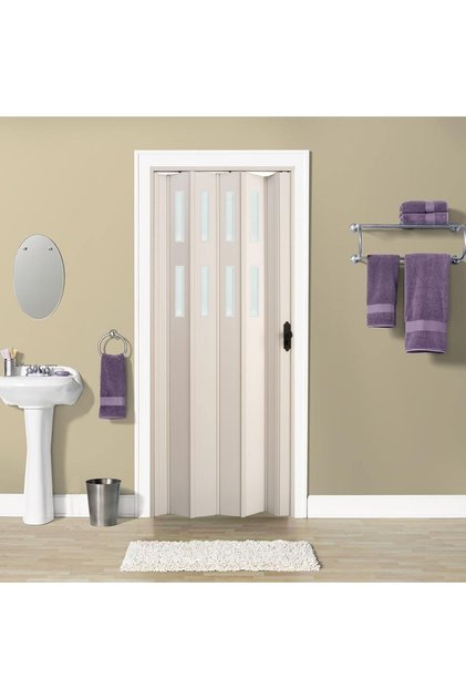 102 X 215 Beyaz Renk Camlı Pvc Akordiyon Kapı - Frnakmodel-0-48