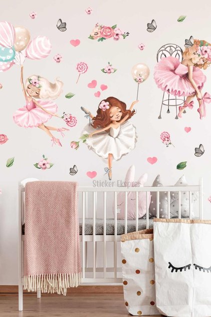 Soft Balerinler Balerin Çocuk Odası Duvar Sticker Seti