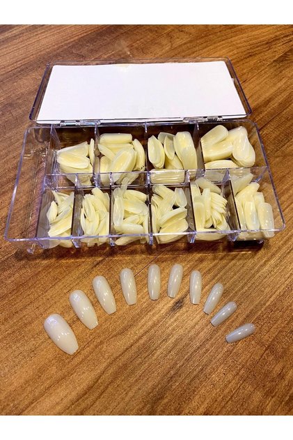 tips tırnak & Takma Tırnak , T&Y , beyaz- Tam Tips balerin düz uzun , 10 Size/500 Adet