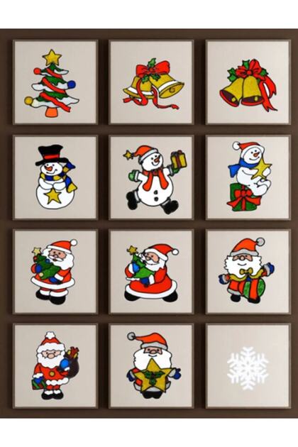 3 New Year's Glass Sticker, New Year's Christmas Glass Sticker, Gel Sticker