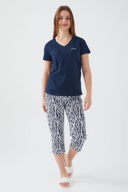Pier Cardın Women's Capri Set Navy Blue