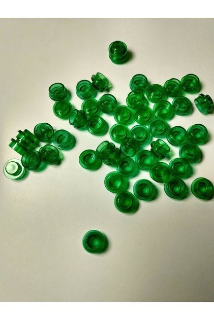 Original Accessory Custom Moc Creator Plate 1 X 1 Transparent Green Flat Brick 10 Pieces to Send