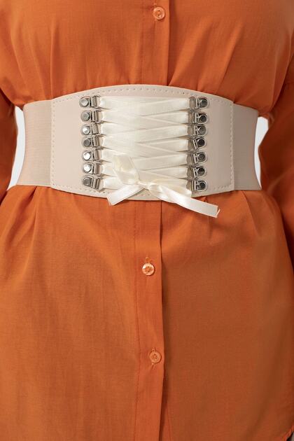 Ribbon Braided Elastic Women's Belt, Jacket Belt, Shirt Belt, Dress Belt