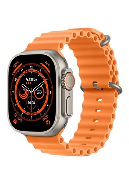 Gs8+ Watch 8 Ultra 45mm Gerçek Kordon Kilitlemeli Akıllı Saat Çift Kordonlu (ocean Kordon )