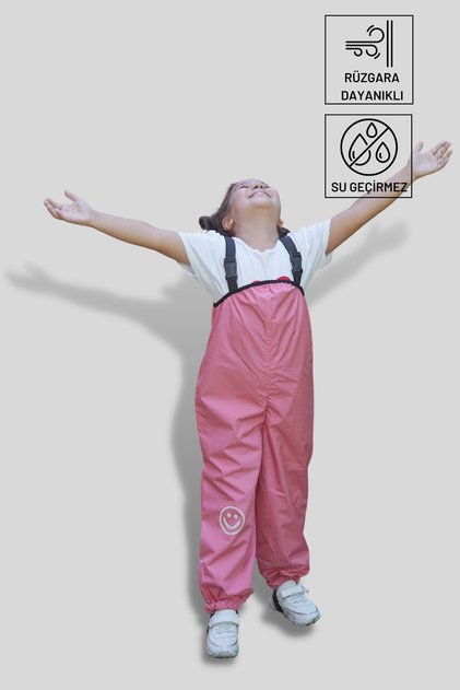 Pink Waterproof Jumpsuit with Straps