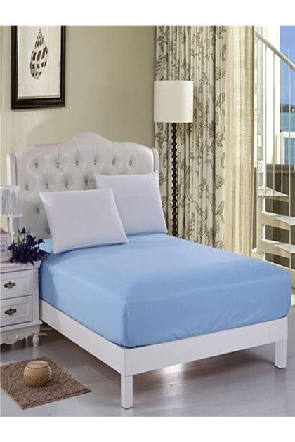 Mer-tim Single Intermediate Size Combed Cotton Elastic Bed Sheet Blue 120x200