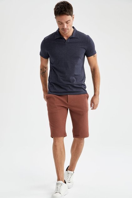 Regular Fit Basic Bermuda Shorts