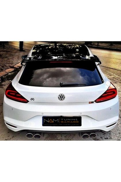 Scirocco Mk3 Uyumlu Arka Difüzör Sağ - Sol Çift Çıkış Piano Black / 2008-2013