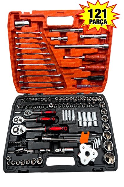 MOONSHOP Profesyonel 121 Parça Lokma Takımı 1/2-1/4-3/8 Takım Seti