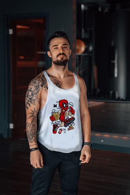 Deadpool Skater Gym Fitness Tank Top Athlete