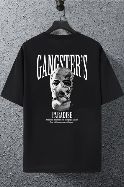 Unisex Women Men Gangsta Paradise Printed Oversize T-shirt
