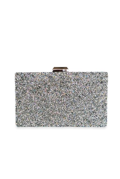 Silver Lame Color Stone Evening Bag Evening Bag Engagement Wedding Bag Handmade Bag Chain Bag