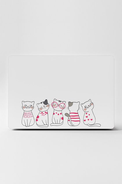 Laptop Sticker Skin Notebook Macbook White Cats