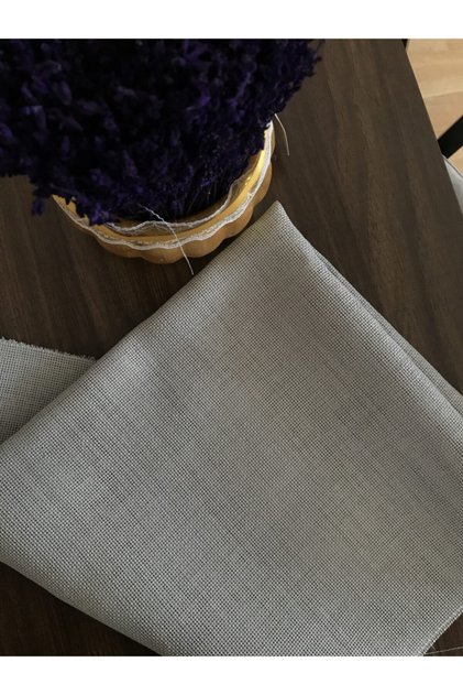 Linen Etamin Punch Ve Pano Kumaşı Gri 50x80 ! Overlocklu !
