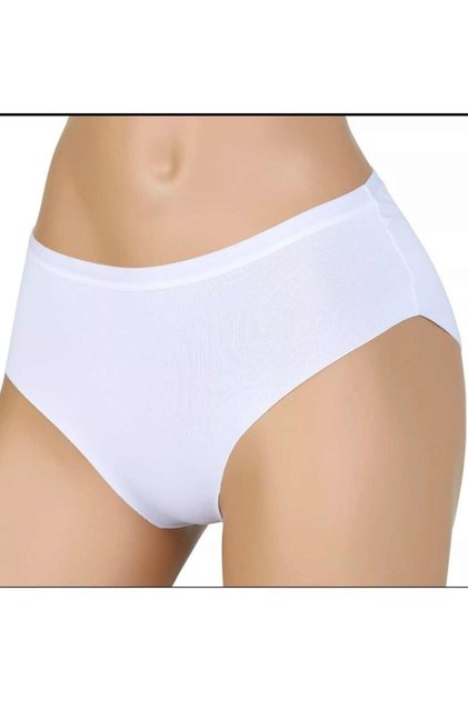 6 Pieces Women's White Seamless Laser Cut Flexible High Waist Panties