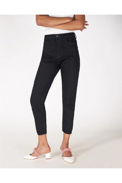 Women's Black High Waist Mom Lycra Jeans