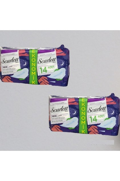 Scarlet Ultra Hygienic Night Pad Dryness & Soft Economic Package 2 Pack 28 Pieces