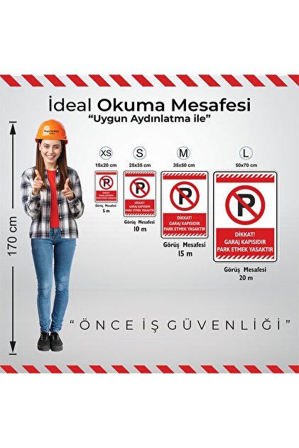 isgtabelam 25x35cm / Fosforlu Etiket/Dikkat! Garaj Kapısıdır. Park
