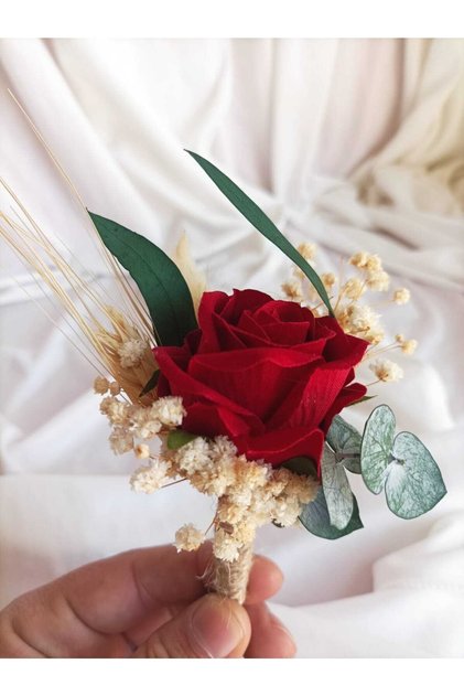 Kırmızı Gül Damat Yaka Çiçeği / Kırmızı Gül /damat Yaka / Gül