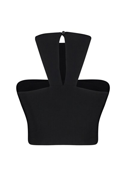 Trendyolmilla Siyah Crop Aksesuarlı Örme Büstiyer TPRSS23BS00088