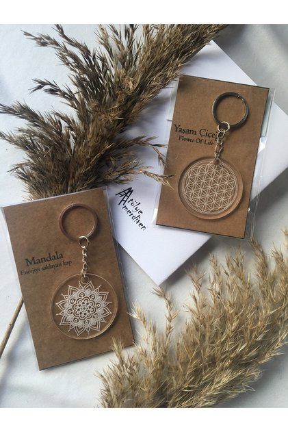 Mandala and Flower of Life 2-Piece Keychain Set Special Gift Keychain Set