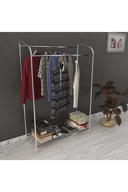 Armin Çiftli Krom New Konfeksiyon Askısı Butik Elbise Askısı Büyük Boy