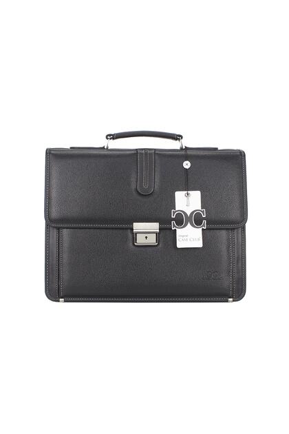 Black Notebook Briefcase with Lock Mechanism 15.6 Inch Shoulder Strap