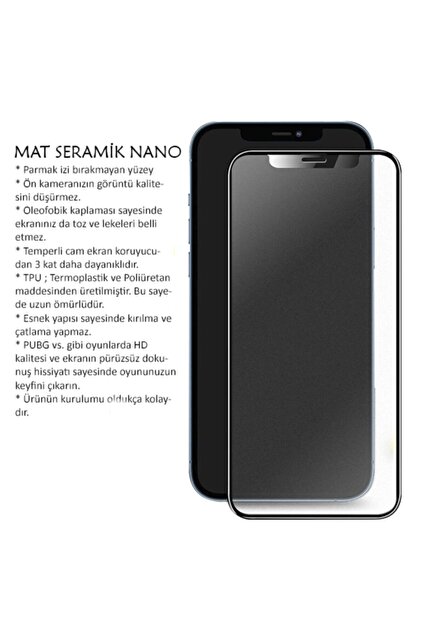 Molly Iphone 12 Pro 6.1 Inc Uyumlu 9h 6d Mat Seramik Nano Tam Kaplayan Ekran Koruyucu - 2