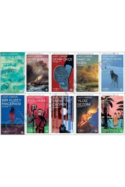 Jack London Books 10 Bookshelf Set (Modern Klasikler Serisi)