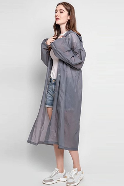 Gray Eva Raincoat Water and Windproof Men's and Women's Unisex Outdoor Size Xl