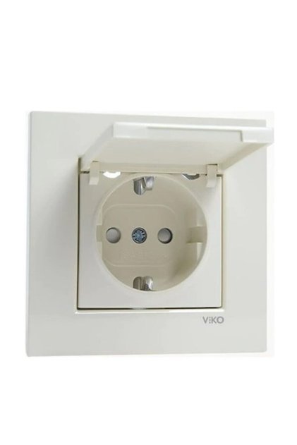 Karre Child Proof Covered Grounded Socket White Framed 321031