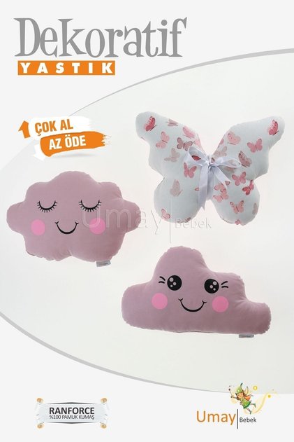 Baby Kids Room Decorative Pillow, Butterfly Pillow, Cloud Pillow, Decor Pillow