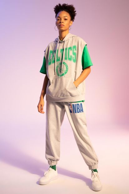 DeFacto Fit Nba Boston Celtics Lisanslı Oversize Fit Kapüşonlu Sweatshirt - 3