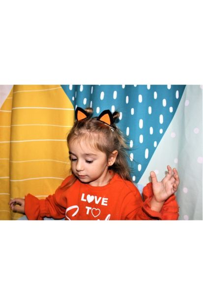 Deniz Kızı Tasarım Kedi Kulakları 4'lü Pensli Çocuk Tokası Seti - 2