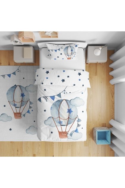 Children's Room Digital Printed Single Duvet Cover Set Without Sheets 160X220Cm with Rainbow Figure